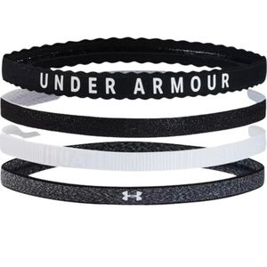 New UNDER ARMOUR UA Women's Black And White Mini Headbands 4 Pack